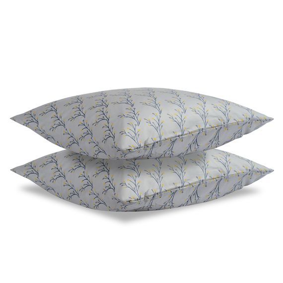 Набор из двух наволочек из сатина с принтом 'Соцветие' из коллекции Russian North, 70х70 см, Tkano