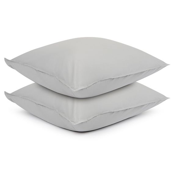 Набор из двух наволочек серого цвета из органического стираного хлопка из коллекции Essential, 70х70 см, Tkano