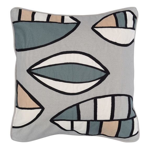 Чехол на подушку с принтом Гармония тайги и вышивкой из коллекции Russian North, 45х45 см, Tkano