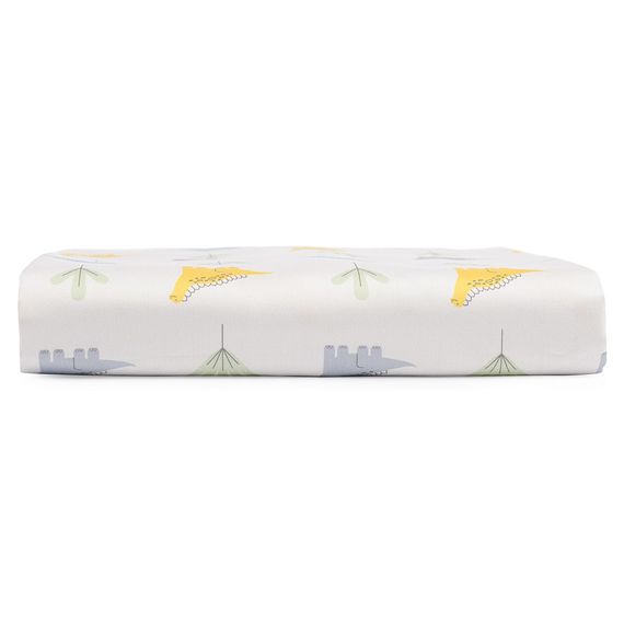 Простыня на резинке из сатина с принтом Dinosauria world из коллекции Tiny world, 90х200х28 см, Tkano