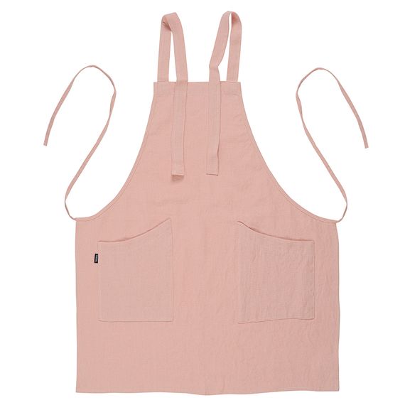 Фартук из умягченного льна розово-пудрового цвета из коллекции Essential, 82х70 см, Tkano