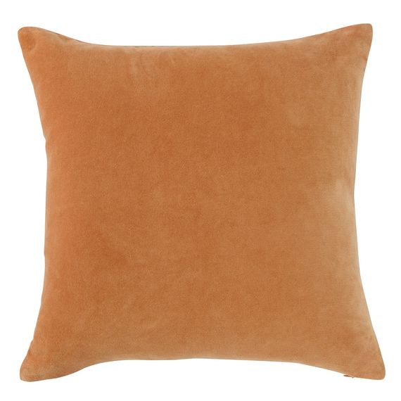 Чехол на подушку из хлопкового бархата коричневого цвета из коллекции Essential, 45х45 см, Tkano