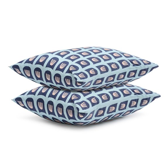 Набор из двух наволочек из сатина с принтом Blossom time из коллекции Cuts&Pieces, 50х70 см, Tkano