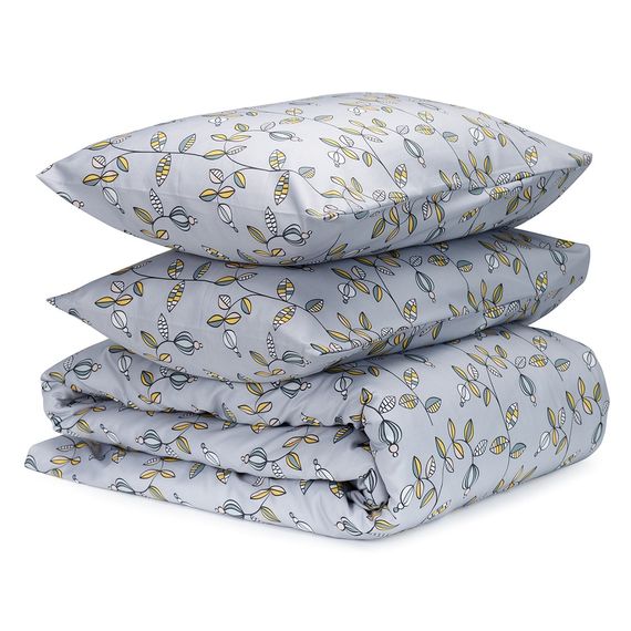 Комплект постельного белья из сатина с принтом 'Ягоды тайги' из коллекции Russian North, 150х200 см, Tkano