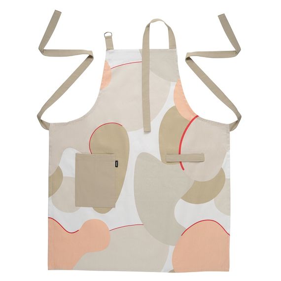 Фартук из хлопка бежевого цвета с авторским принтом из коллекции Freak Fruit, 85х70 см, Tkano