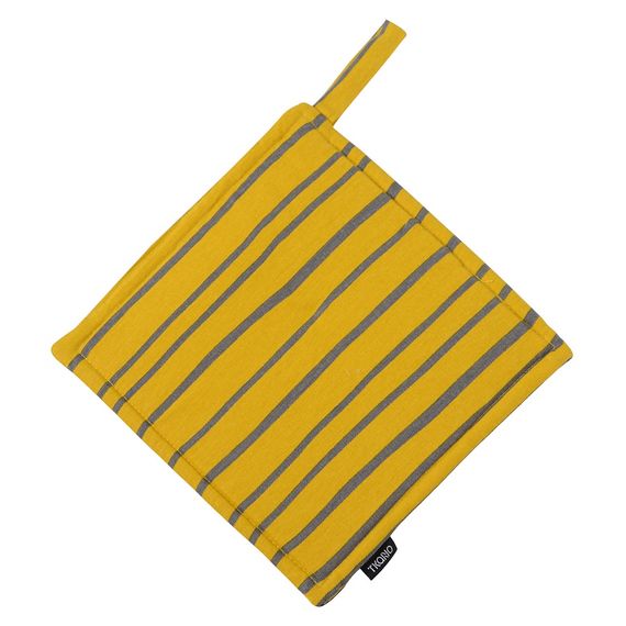 Прихватка из хлопка горчичного цвета с принтом Полоски из коллекции Prairie, 22х22 см, Tkano