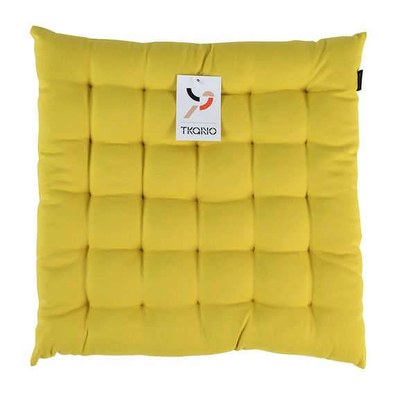 Подушка на стул горчичного цвета из коллекции Wild, 40х40 см, Tkano