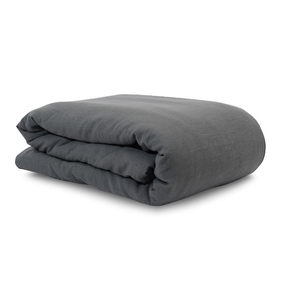 Пододеяльник изо льна темно-серого цвета Essential, 150х200 см, Tkano