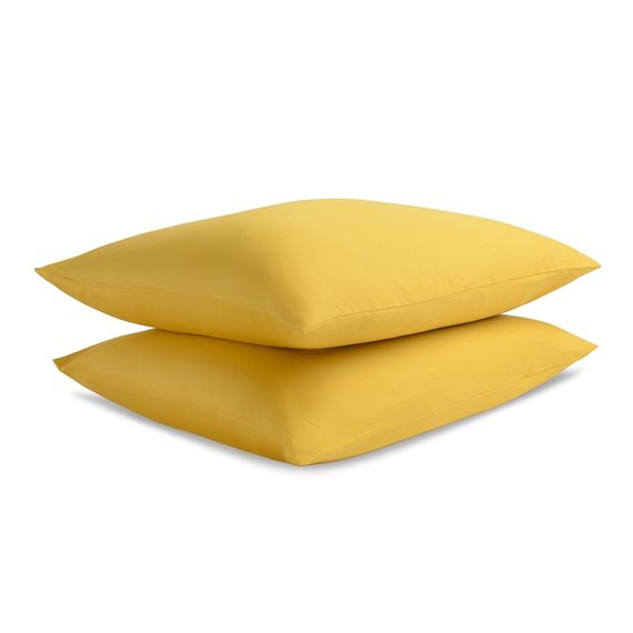 Набор из двух наволочек из сатина горчичного цвета Russian North, 50х70 см, Tkano