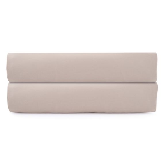 Простыня на резинке из сатина бежевого цвета из коллекции Essential, 160х200 см, Tkano