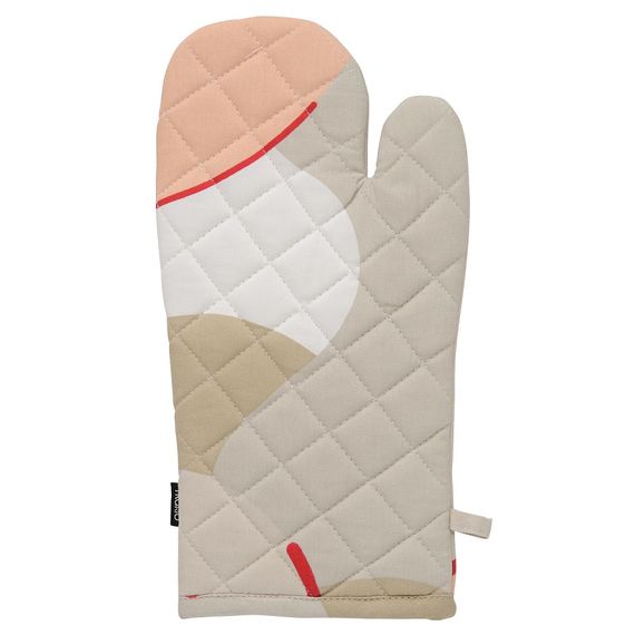 Прихватка-варежка из хлопка бежевого цвета с авторским принтом из коллекции Freak Fruit, 33х17,5 см, Tkano