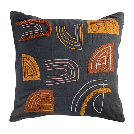 Подушка декоративная с бахромой и аппликацией из коллекции Ethnic, 45х45 см, Tkano