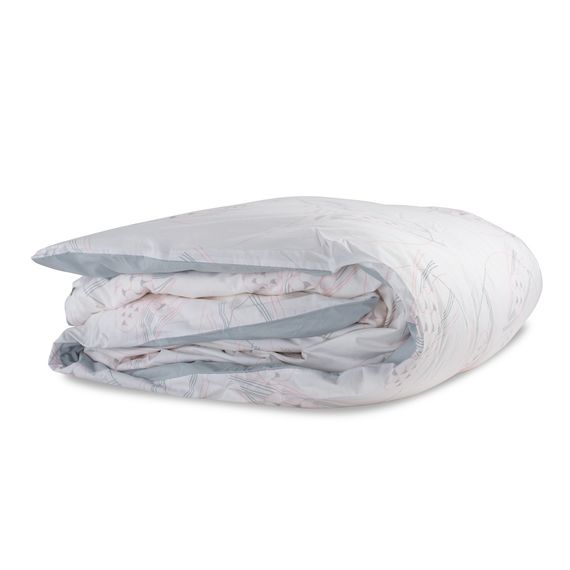 Пододеяльник двухсторонний из перкаля светло-серый с принтом Хвойное утро Russian North, 200х220 см, Tkano