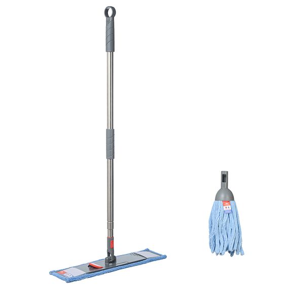 Набор из швабры с телескопической ручкой 160 см и сменной насадки из микрофибры Bucket,Nordic Stream