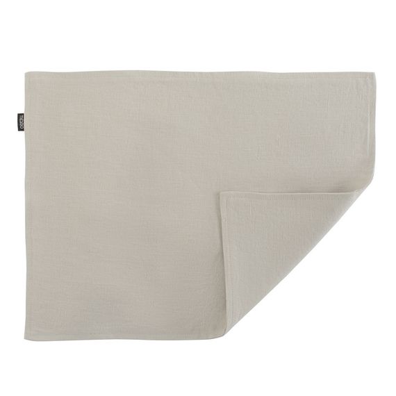 Салфетка двухсторонняя под приборы из умягченного льна бежевого цвета, 35х45 см, Tkano