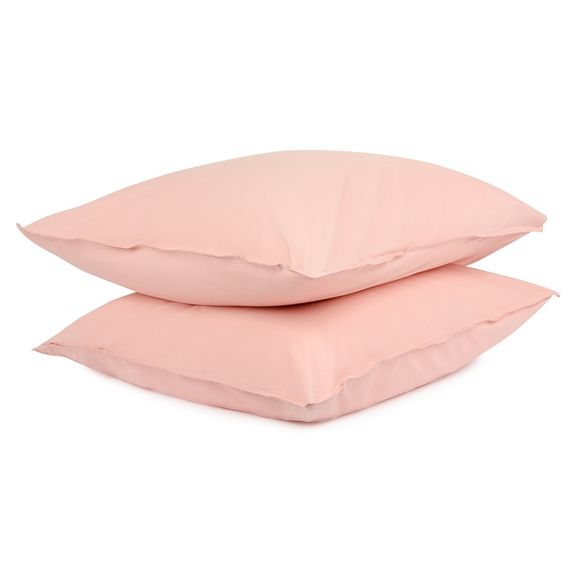 Набор из двух наволочек цвета пыльной розы из органического стираного хлопка из коллекции Essential, 70х70 см, Tkano