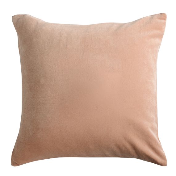 Подушка декоративная из хлопкового бархата цвета пыльной розы из коллекции Essential, 45х45 см, Tkano
