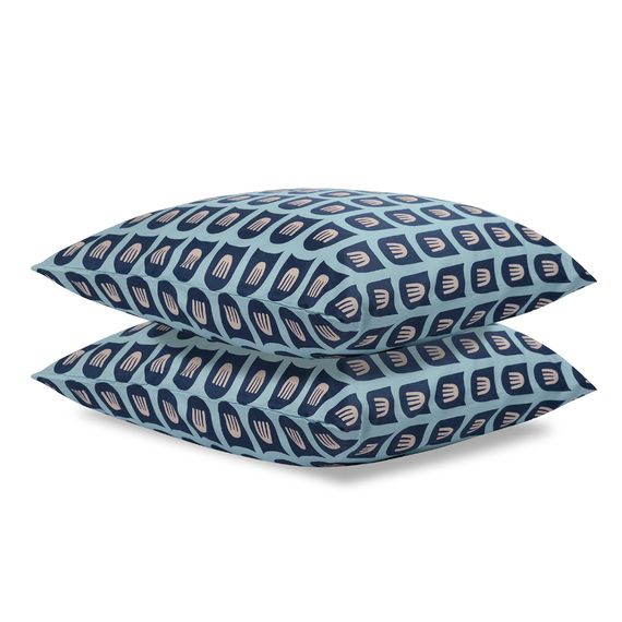 Набор из двух наволочек из сатина с принтом Blossom time из коллекции Cuts&Pieces, 70х70 см, Tkano