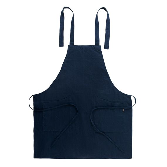 Фартук из умягченного льна темно-синего цвета Essential, 70х82 см, Tkano