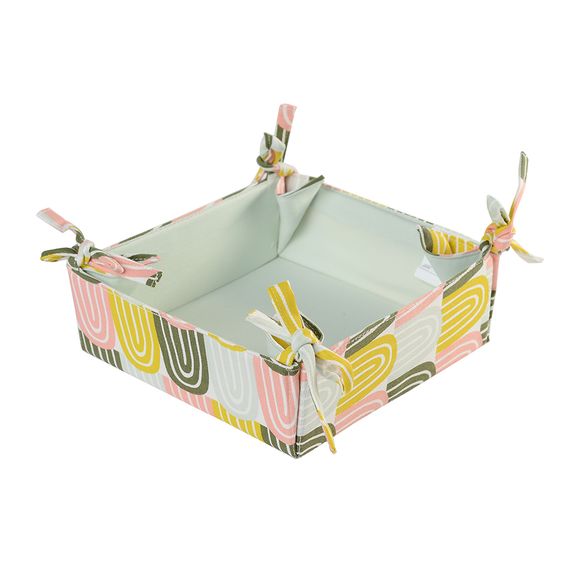 Корзинка для хлеба из хлопка мятного цвета с принтом Passion Arch из коллекции Wild, 35х35 см, Tkano