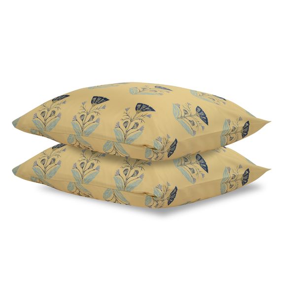 Набор из двух наволочек из сатина с принтом 'Летний цветок' из коллекции Russian North, 70х70 см, Tkano