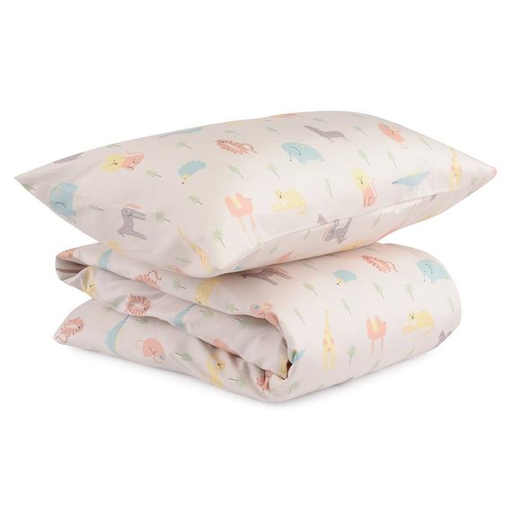 Комплект постельного белья из сатина с принтом Animalia world из коллекции Tiny world, 150х200 см, Tkano