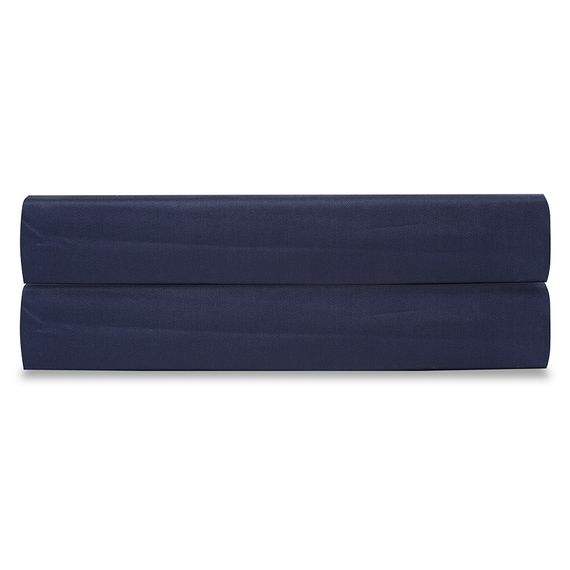 Простыня на резинке из сатина темно-синего цвета из коллекции Essential, 200х200х30 см, Tkano