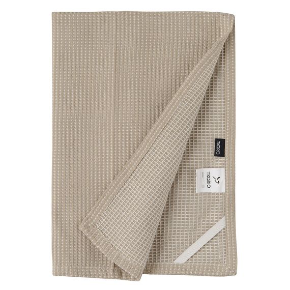 Полотенце кухонное вафельное бежевого цвета из коллекции Essential, 50х70 см, Tkano