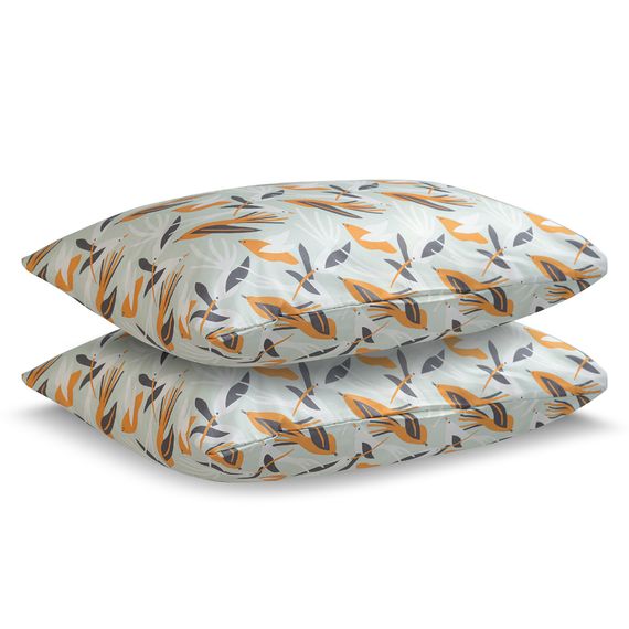 Набор из двух наволочек из сатина с принтом Birds of Nile из коллекции Wild, 50х70 см, Tkano
