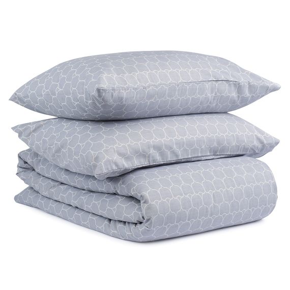 Комплект постельного белья из сатина с жаккардовым рисунком Хвойный вальс из коллекции Russian North, 150х200 см, Tkano