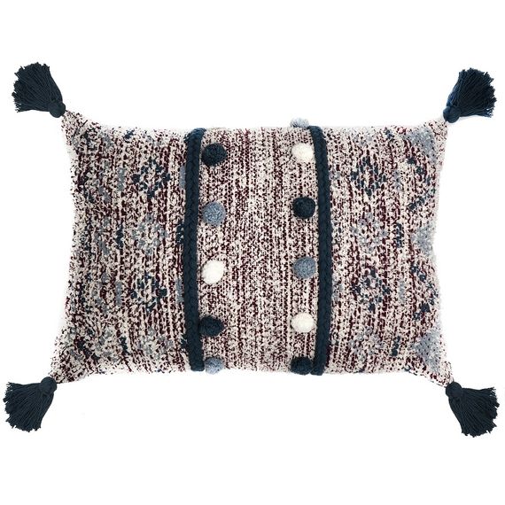 Подушка декоративная с помпонами и кисточками Ethnic, 40х60 см, Tkano