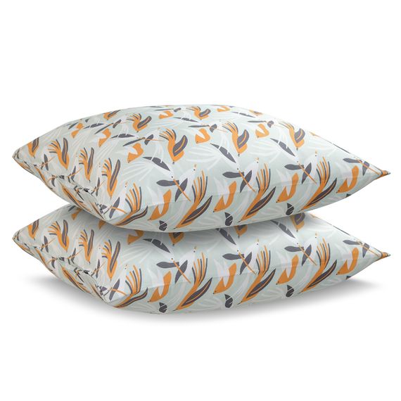 Набор из двух наволочек из сатина с принтом Birds of Nile из коллекции Wild, 70х70 см, Tkano