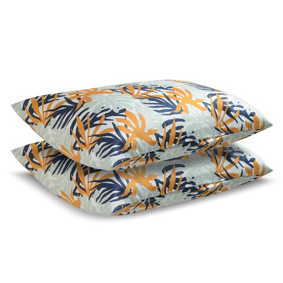 Набор из двух наволочек из сатина с принтом Leaves из коллекции Wild, 50х70 см, Tkano