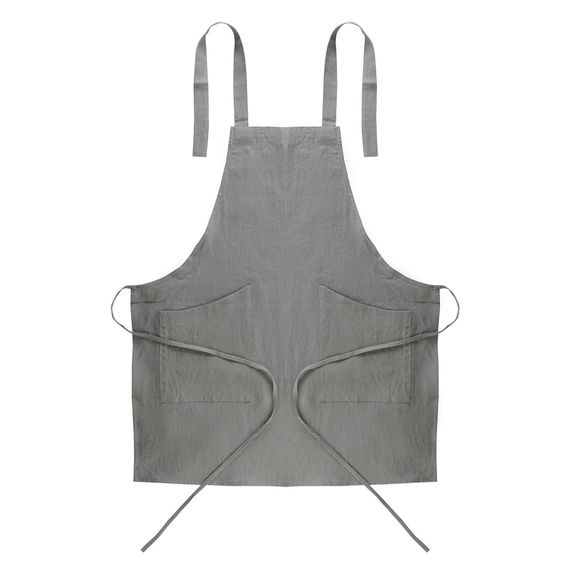 Фартук из умягченного льна серого цвета Essential, 70х82 см, Tkano