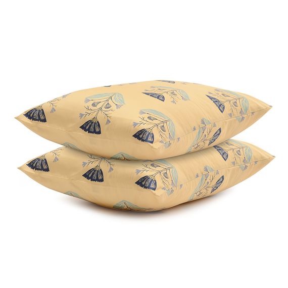 Набор из двух наволочек из сатина с принтом 'Летний цветок' из коллекции Russian North, 50х70 см, Tkano