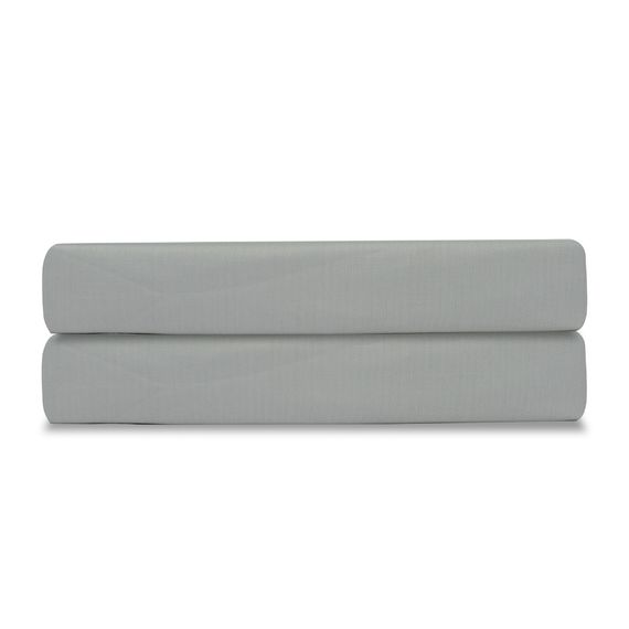 Простыня на резинке из сатина светло-серого цвета из коллекции Essential, 160х200х28 см, Tkano