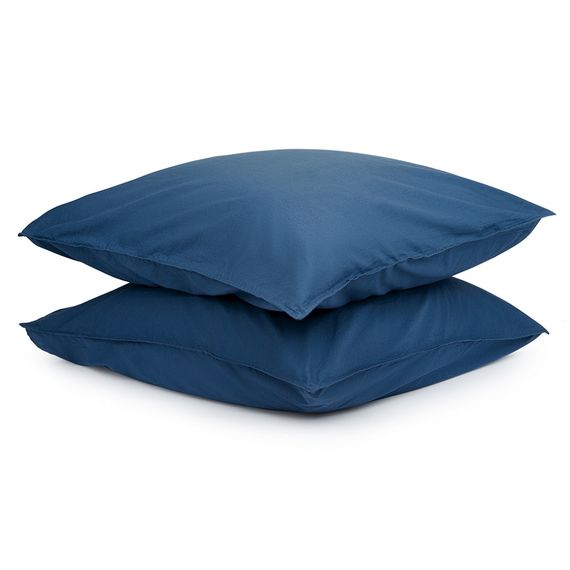 Набор из двух наволочек темно-синего цвета из органического стираного хлопка из коллекции Essential, 70х70 см, Tkano