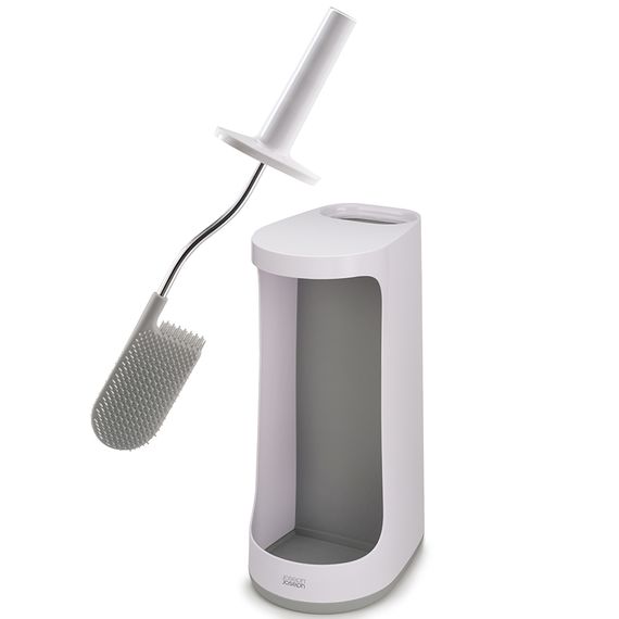 Ершик для унитаза с отсеком для хранения Flex, бело-серый, Joseph Joseph