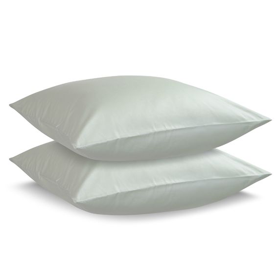 Набор из двух наволочек из сатина мятного цвета из коллекции Wild, 70х70 см, Tkano