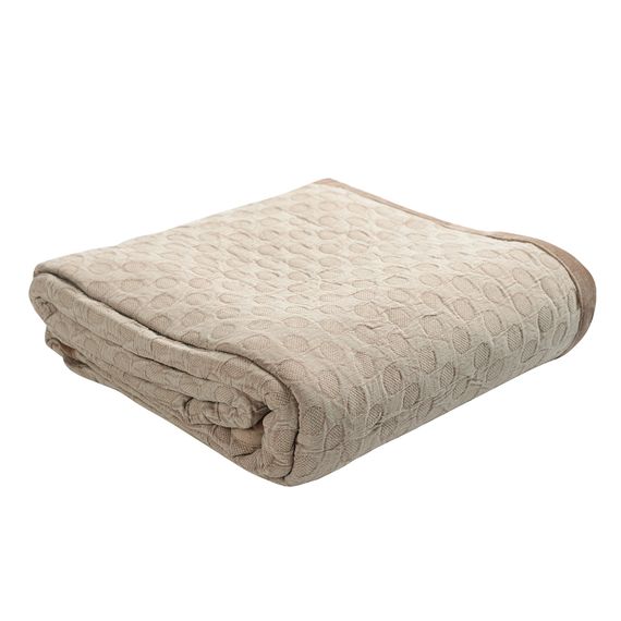 Покрывало из стираного хлопка бежевого цвета из коллекции Essential, 230х250 см, Tkano