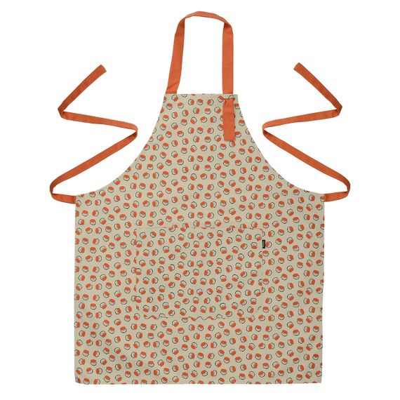 Фартук из хлопка с графичным принтом Ягоды Russian North, 81х69 см, Tkano