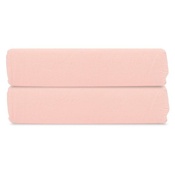 Простыня на резинке цвета пыльной розы из органического стираного хлопка из коллекции Essential, 160х200 см, Tkano
