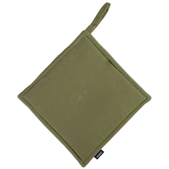 Прихватка оливкового цвета из коллекции Wild, 22х22 см, Tkano
